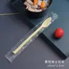 Colher Descartável de Cabo Longo Plástico Colher Longa para Levar Embalada Separadamente Chá de Leite Shouxian Grama Sopa Doce Colher Pequena Transparente