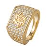 Múltiples Anillos de Lujo con Diamantes Microincrustados y Grabados, Incluyendo Anillos con los Caracteres 'Fortuna' y 'Riqueza'. Anillos Abiertos Creativos, Audaces y Lujosos