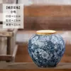 Vaso de cerâmica com decalque vintage desgastado de Jingdezhen para entrada de villa, vaso para arranjo de flores secas de ramo de hortênsia, vaso de flores de mesa estilo chinês novo