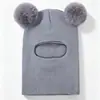 Cachecol de Gola Dupla para Crianças, Gorro de Veludo Espesso de Peça Única com Proteção para Orelhas, Chapéu de Lã Tricotado Quente de Inverno para Bebês Meninos e Meninas