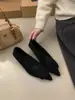 Zapatos de tacón de gatito, punta fina estilo francés, hebilla cuadrada, color gris, forrados de felpa - una nueva colección otoño/invierno, que irradia una vibra elegante y cálida