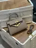 Bolsa Kelly de Segunda Geração Mini Bolsa Transversal Feminina 2026 Novo Estilo Bolsa de Ombro Estampa de Palmeira Couro Macio Moda Versátil Bolsa da Moda