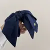 Pinza para Cola de Caballo con Lazo Negro Simple Estilo Coreano Pinza para el Cabello con Etiqueta Dorada de Moda Accesorios para el Cabello de Alta Gama Estilo Occidental para Mujeres