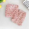 Top de Manga Corta con Cuello Redondo Pantalones Cortos Niñas Suelto Cómodo Floral Arrugado Traje Fresco Pijama de Dos Piezas para Padres