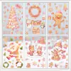 Decoraciones de Navidad, Pegatinas Estáticas para Puertas y Ventanas de Cristal, Personas de Jengibre, Soldados, Cascanueces