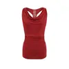 Top de Tirantes Ajustado Sin Mangas Sexy Estilo Europeo y Americano para Mujer con Cintura Fruncida Aspecto Adelgazante Chaleco con Encaje Empalmado en la Espalda