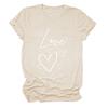 Amazon eBay casual gola redonda manga curta amor amor coração moda estampada camiseta europeia e americana versátil roupa de baixo