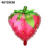 Globo decorativo de aluminio con forma de sandía, piña y cereza, con dibujos de verduras y frutas para fiestas infantiles.