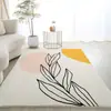 Série de Tapetes Estilo Abstrato Geométrico, Imitação de Caxemira, Capachos Macios e Confortáveis, Tapetes Decorativos Bonitos e Versáteis para a Sala de Estar