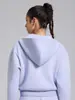 Conjunto deportivo para mujer de estilo americano, holgado, con capucha, para otoño e invierno, con pantalones de pierna ancha engrosados y forro polar, chaqueta corta con cremallera