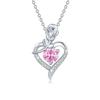 925 Sterling Silver Heart-Shaped Rose Pingente Colar Clavícula Pescoço Cadeia Mosan Diamante Pingente Acessórios de Alta Qualidade Sentido