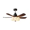 Ventilador de Techo Retro para Dormitorio con Luz Hoja Recta Ambiente Cielo Estrellado Atardecer Luz de Ventilador de Techo para Comedor Ventilador Integrado de Frecuencia Variable de 6 Velocidades