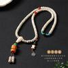 Pulsera Étnica de Sándalo Verde para Madre Artística Retro DIY de Múltiples Círculos de Mano para Hombres y Mujeres
