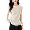 Top plisado de manga corta con diseño de estilo francés para mujer, verano 2025, nuevo, reductor de edad, combinable con todo, camisa de moda para ir al trabajo