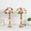 Portaflores de Hierro Estilo Europeo de Lujo Ligero, Decoración para Firma de Mesa Principal de Boda, Florero Dorado Galvanizado, Superventas Transfronterizo