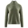 Colección de otoño e invierno: Suéter 100% cachemir con cuello semi-alto, corte relajado, mangas amplias y bajo con aberturas.. Suéter de cachemira tejido con un diseño de hilo mezclado