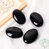 Adorno de Mano de Obsidiana de Cristal Natural, Piedra Cruda de Obsidiana, Elemento Agua de los Cinco Elementos, Mineral de Piedra Negra, Forma Ovalada