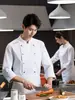 Uniforme de chef de manga larga de nuevo estilo para hombres, adecuado para restaurantes, hoteles, panaderías y pastelerías, diseñado para el trabajo en cocina y culinario