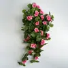 Flor de Begonia Artificial Enredadera Colgante Planta Verde Falsa Decoración de Pared para Hotel Boda Pared de Fondo Decoración Flores Artificiales Fábrica Venta al por Mayor