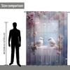1 Pieza Mosquitero con Patrón Floral Impresión Digital 3D Venta Directa de Fábrica Decoración para Dormitorio Sala de Estar Pantalla de Cortina Floral Perforada para Barra