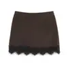 ZA Ropa de Mujer de Comercio Exterior Transfronterizo Europa AliExpress Venta Caliente Dobladillo de Encaje Patchwork Pantalones Falda con Temperamento