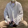 Camisa Rayada Hombre Verano 2023 Nueva Moda Marca Popular Camisa de Manga Larga Duffian Guapo De Moda Suelta Casual Chaqueta