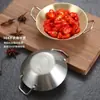 Plato Doble para Salsas de Acero Inoxidable Estilo Coreano 304, Plato Dorado para Salsas de Barbacoa Comercial, Plato para Condimentos, Plato para Kimchi, Plato para Snacks