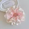 Goma para el pelo de encaje con lunares amarillos estilo coreano para mujer, accesorio para moño de alta gama, nueva y versátil goma para atar el pelo