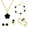 Pulsera de Flor de Cinco Pétalos Flor de Cinco Hojas Nueva Moda Transfronteriza Amazon Xiyin Venta Caliente Conjunto de Joyería de Trébol de Cuatro Hojas