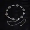 Cadena de Cintura de Disco Metálico Ajustable Accesorios para Falda de Mujer Cinturón Cadena Versátil para Suéter Sello de Cintura Delgado Bohemio