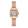Comercio Exterior Nueva Moda Casual Simple Aleación Romana Banda de Acero Cuadrado Calendario Reloj de Cuarzo para Hombres y Mujeres Pareja
