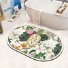 Nueva Alfombra de Baño Pequeña Fresca Antideslizante Alfombra de Piso Barro Diatomeas Absorbente Alfombra para Pies Puerta de Baño Pintura al Óleo Flor Alfombra