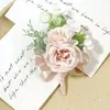 Art Accord 365 Suprimentos para Casamento Banquete Flor de Simulação para Convidados Lapela do Noivo Flor de Mão Série Champagne