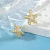 Novos Brincos Versáteis Estilo Coreano Personalidade Simples Brincos de Pérola Estrela do Mar Brincos