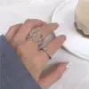 Anillo de dos piezas moda femenina viento frío no ajustable anillo de comida parejas diseño nicho sentido de diseño Accesorios Venta al por mayor