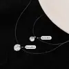 Collar Lágrimas de Sirena para Mujer Francés Lujo Ligero Casual Cadena para Clavícula de Circonita Moda Diseño Avanzado Collar con Hilo de Pescar Invisible