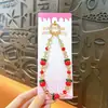 Corrente Criativa para Celular em Formato de Caqui com Contas de Cristal, Corrente de Mão, Chaveiro, Pingente para Capa de Celular, Ornamento Pendurado Anti-Perda Venda por Atacado