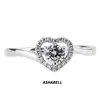 Temblores de mano rápidos suministro en vivo anillo de moissanita anillo de plata de ley s925 gema en forma de corazón anillo de diamante de propuesta venta al por mayor