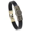 Pulsera de cuero Tai Chi Bagua estilo chino retro simple, brazalete abierto unisex, nuevo accesorio de moda estilo chino