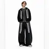Nuevo cárdigan con capucha de punto estilo retro Harajuku para otoño e invierno y pantalones casuales de pierna ancha de moda estilo americano
