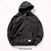 Chaqueta Casual de Otoño e Invierno con Cuello Medio Abierto Holgada para Hombre Pulóver con Capucha Cremallera Sudadera Americana Top de Moda 2025