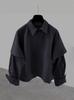 Camisa de manga larga con costuras de dos piezas falsas para primavera y otoño para hombre, nuevo estilo coreano, moderna, holgada, a la moda, combinable con todo