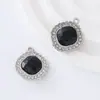 Novo pingente quadrado de liga de diamante único pendente de vidro colorido acessórios para colar pulseira pingente de gota d'água atacado