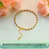 Pulsera de Plata Pura 999 Esmalte Cepillado Bambú Pequeño Frijol Arcoíris Lujo Accesible Pulsera de Gama Alta Regalo para Mujeres