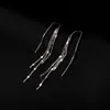 Pendientes de Gancho para Oreja con Borla de Plata de Ley 925 para Mujer, Pendientes de Lujo Ligero, Nuevo Estilo 2026, Estilo Largo Simple, Pendientes Elegantes, Colgantes para Orejas, Aretes