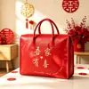 Bolsas de almacenamiento para bodas, bolsas de mano para ajuar de novia, juego de regalo de boda bordado de cuatro piezas y bolsas de embalaje para artículos de dote