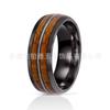 Anillo de Acero de Tungsteno Personalizado Galvanizado Negro Pistola de Nuevo Producto Transfronterizo 8 mm Incrustado Cuerdas de Guitarra Acústica Anillo para Hombre