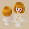 Peluca para Muñeca BJD 346 Puntos Flequillo de Seda Suave Cabello Corto Liso Bob Estilo Bebé Disfraz Cabeza Falsa