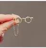 Broche com Acabamento de Luxo, Estilo Nicho e Simples, Alfinete de Roupa, Acessório de Pérola para Terno, Broche