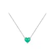 Joyería de plata collar de plata de ley s925 corazón con goteo de aceite hecho a mano cadena para la clavícula collar con colgante de corazón de melocotón fresco para mujer